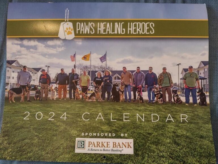 2024 Wall Calendar - Paws Healing Heroes