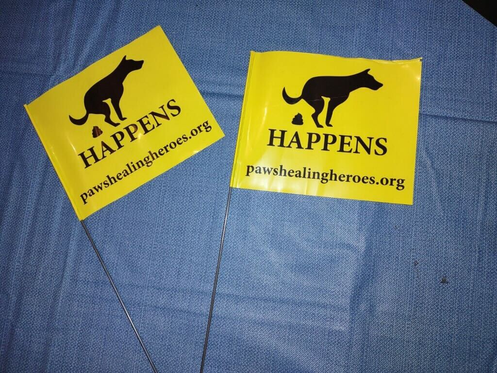 Sh*t Happens Lawn Flag from PAWS Healing Heroes