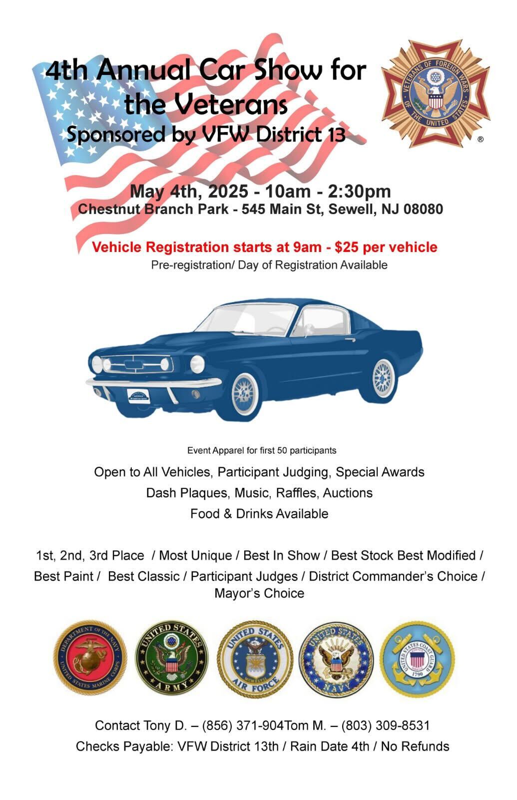 4th Annual Car Show for the Veterans